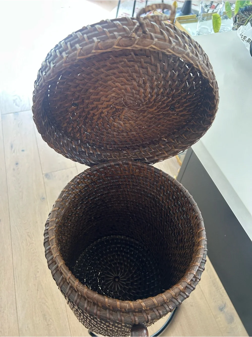 Woven Round Storage Canister Set - Brown